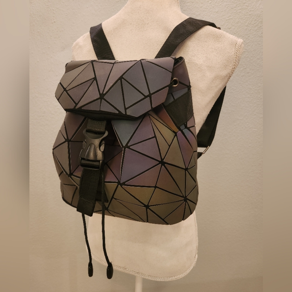 Geometric Black Backpack